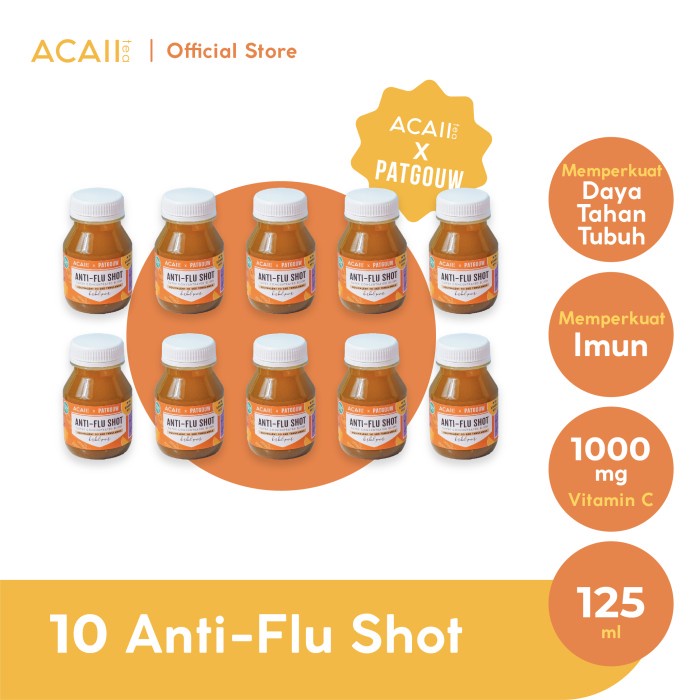 

Acaii Tea x Patgouw Anti-flu Shot with Vitamin C Pack of 10 (10x125ml)