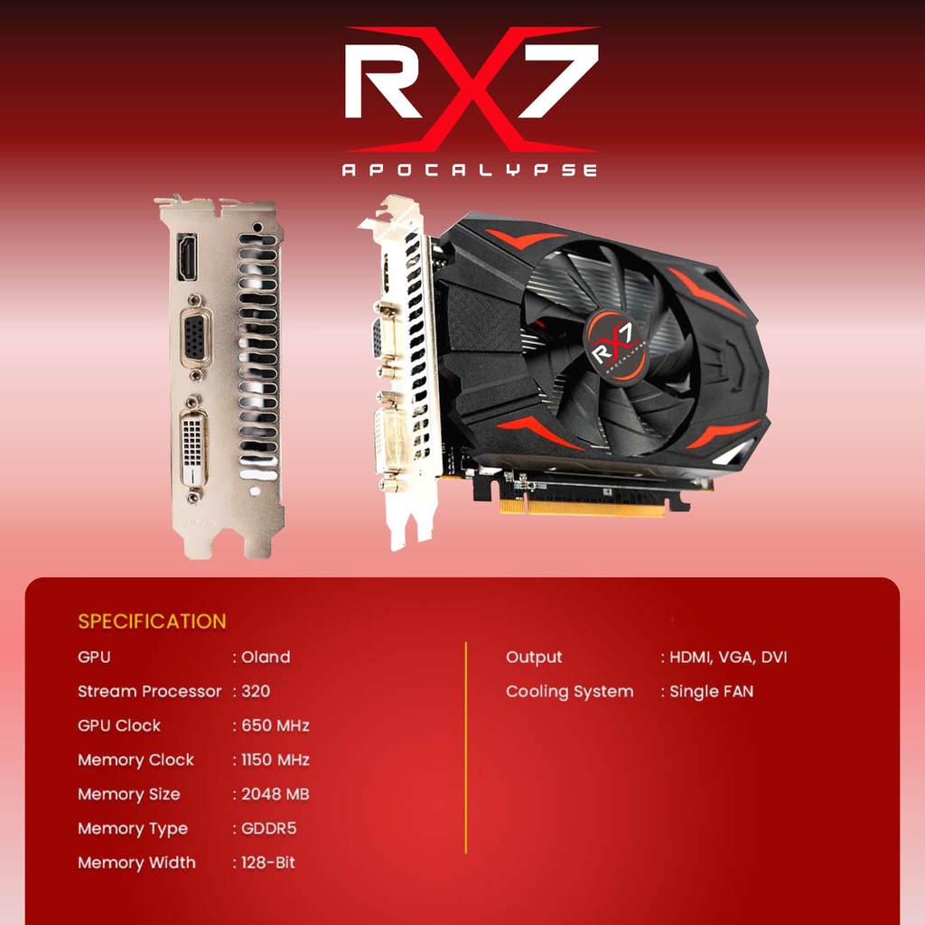 VGA RX7 R7 240 2GB GDDR5 128 BIT REAL CAPACITY RESMI