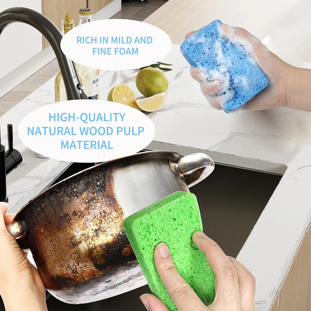 [Harga Grosir] Spons Pembersih Ajaib Serbaguna Dapur Pulp Kayu Compressed Cleaning Sponge Eraser Cleaning Wash Cloth Untuk Piring Panci Dan Wajan Alat Pembersih Rumah Tangga