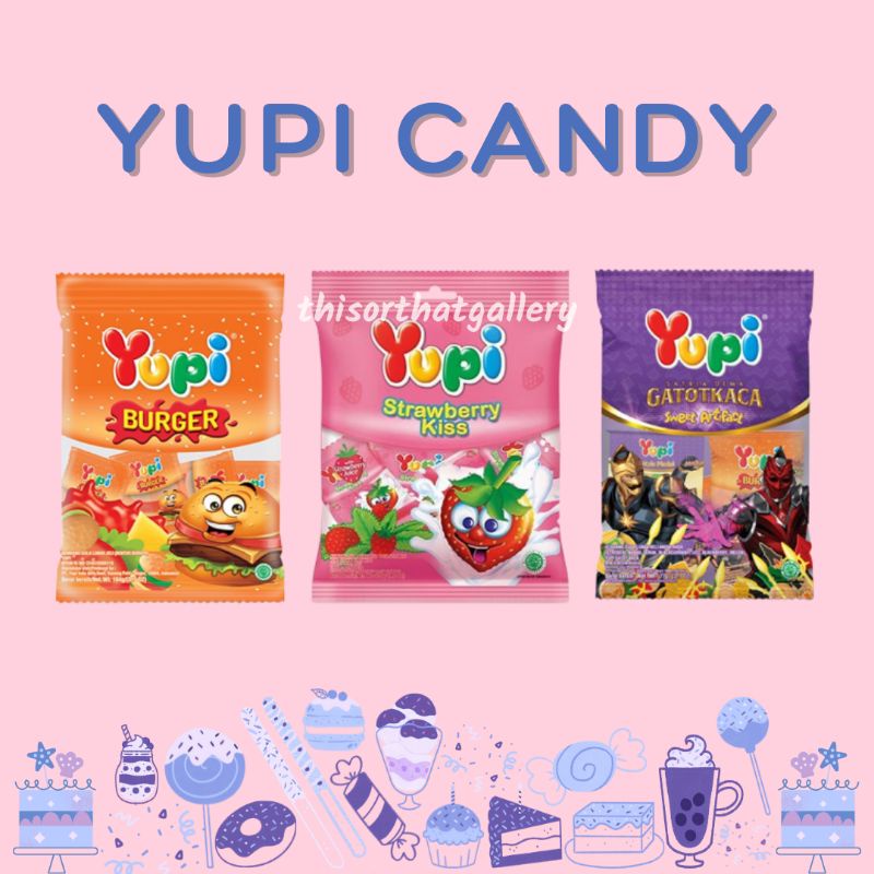 

YUPI Candy Burger 104gr | Strawberry Kiss 120gr | Sweet Artifact 77gr