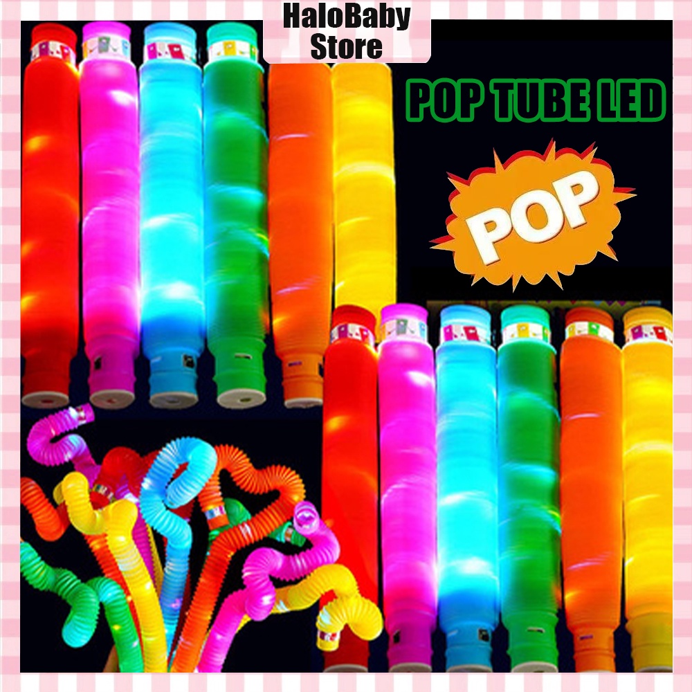 Halo Baby mainan pop tube anak/Mainan Viral Pop Pipes/Pop Light up/Pipa Led