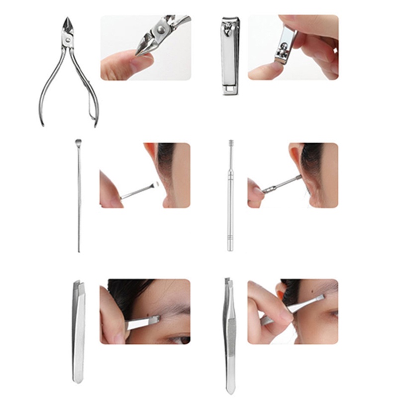 21pcs Manicure Set Gunting Kuku Kutikula Nipper Pedicure Alat Perawatan Gunting Kulit Mati