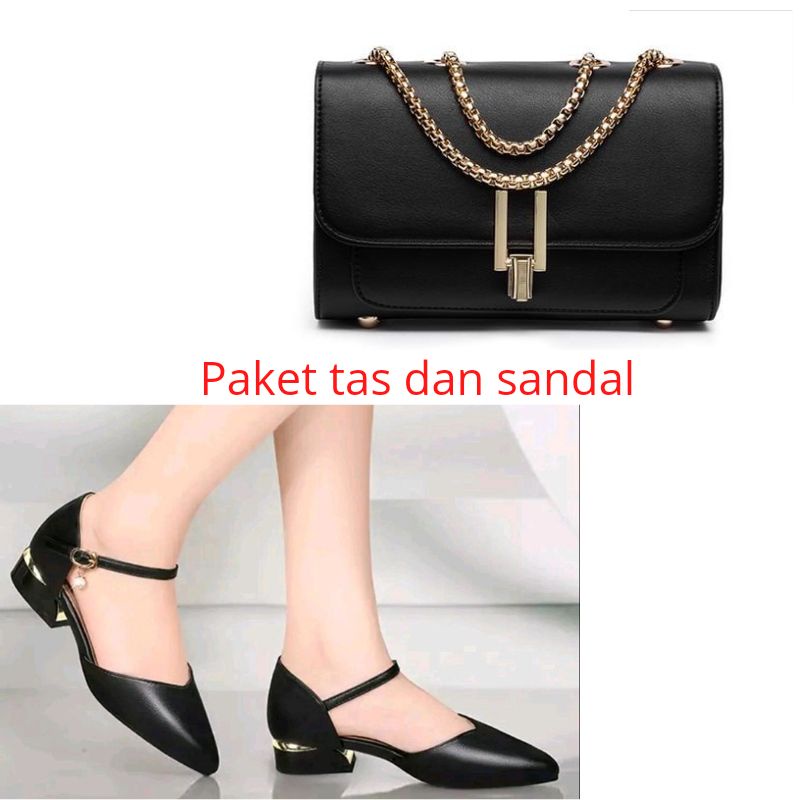 paket 1 stel tas dan sepatu kekinian terbaru