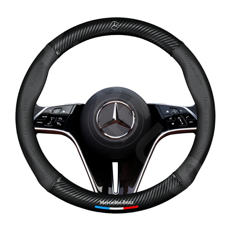 Sarung Setir Mobil Mercedes Benz Untuk W207 W211 W205 W212 W204 W220 W206 W124 W213 W218 W222 Auto Steering Wheel Cover Pelindung Kemudi Interior Mobil Logo Printing 3D