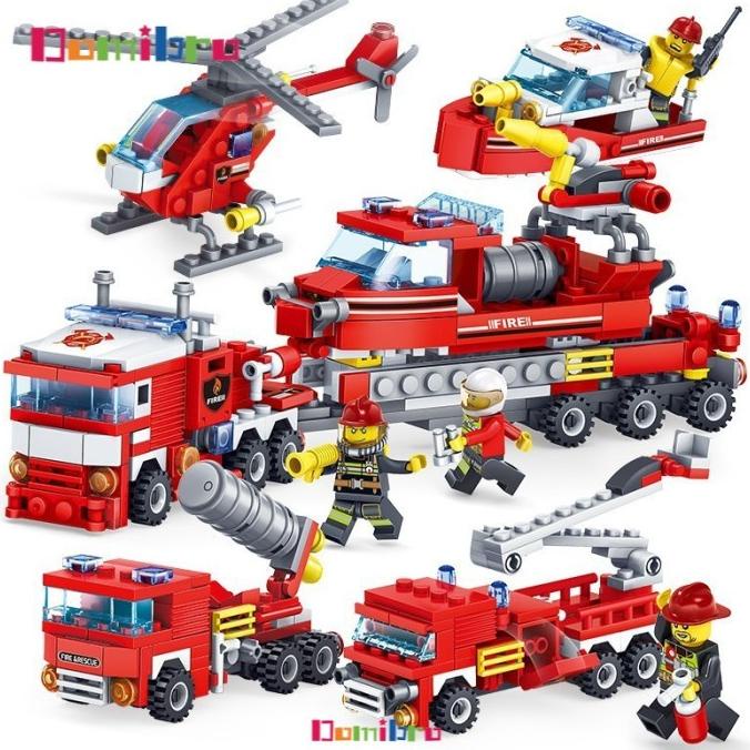 4In1 Truk Pemadam Kebakaran Mainan Brick Lego Murah Mainan Anak Laki