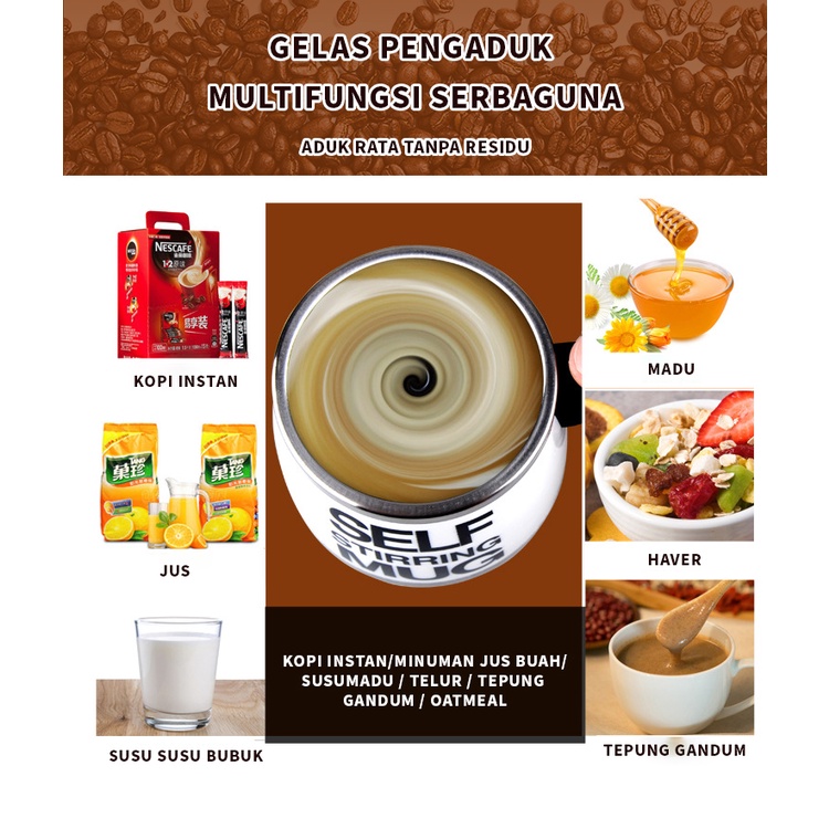 Holiven Gelas Stainless Automatic Self Stirring