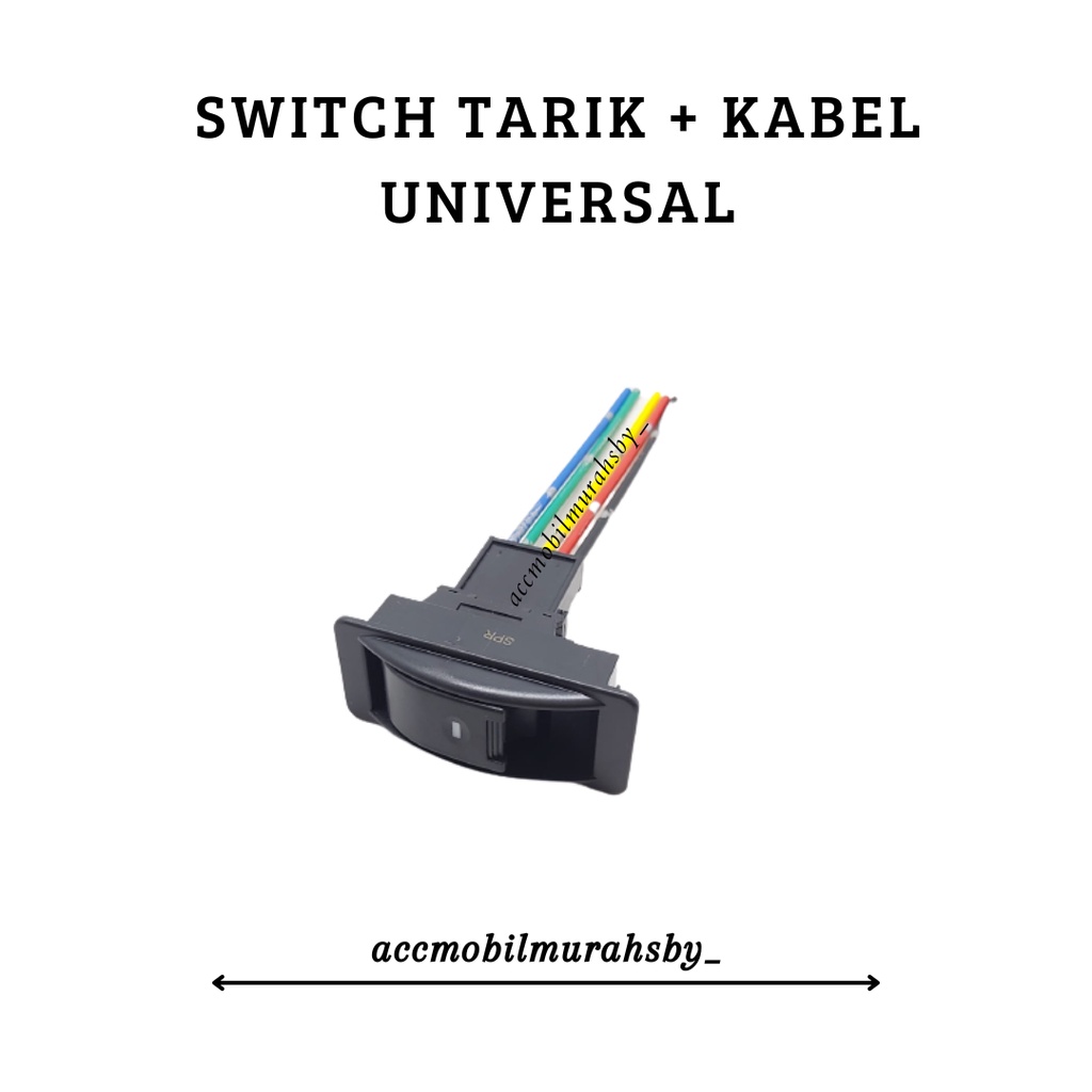 Saklar / Switch / Tombol Power Window Jendela Mobil Model Congkel / Tarik Komplit Socket switch tarik universal + Kabel