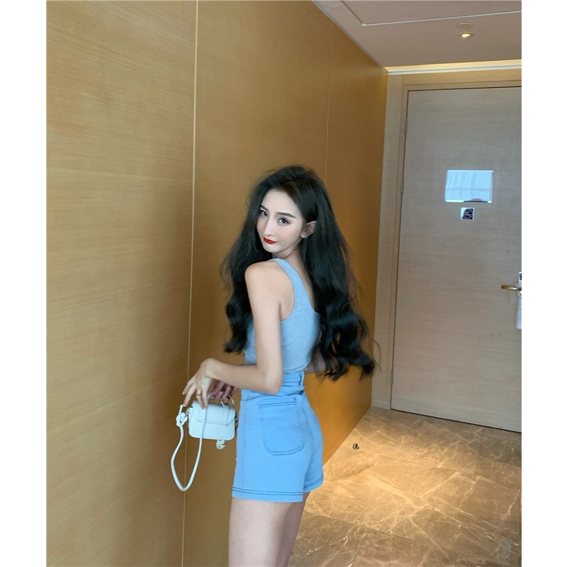 Celana Jeans Pendek Highwaist Biru / Celana Pendek Denim Fashion Import