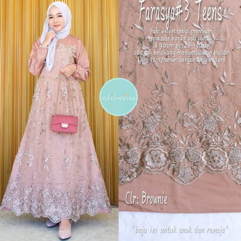 Farasya Dress Teen #3 Gamis Pesta Anak Remaja Dress Tile Remaja Gamis Brukat Remaja Gamis Tile Remaj