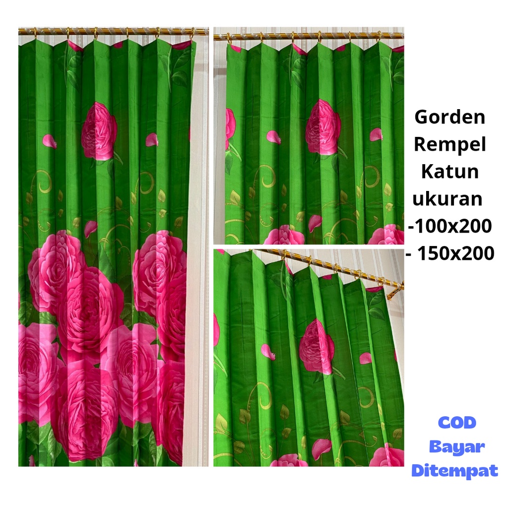 Gorden Plisket Katun Gorden Jendela Pintu Model Cantolan Kawat S Gorden Katun Motif
