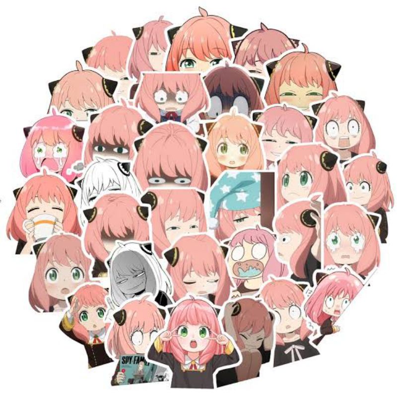 

Sticker Waifu Anya Forger Anime 30pcs Stiker Spy x Family