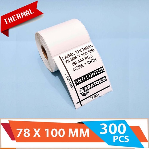 Sticker Label Resi Thermal 78x100 isi 300 Label Printer 80mm / 80 mm Label GAP Murah Kualitas Bagus Hitam Tanpa Tinta Market Marketplace Toko Online Shop Printer Perinter Lebel Seticker Nota Invoice