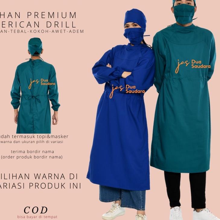 Harga Bersahabat READY STOK APD surgical gown / jubah operasi Merk dua saudara