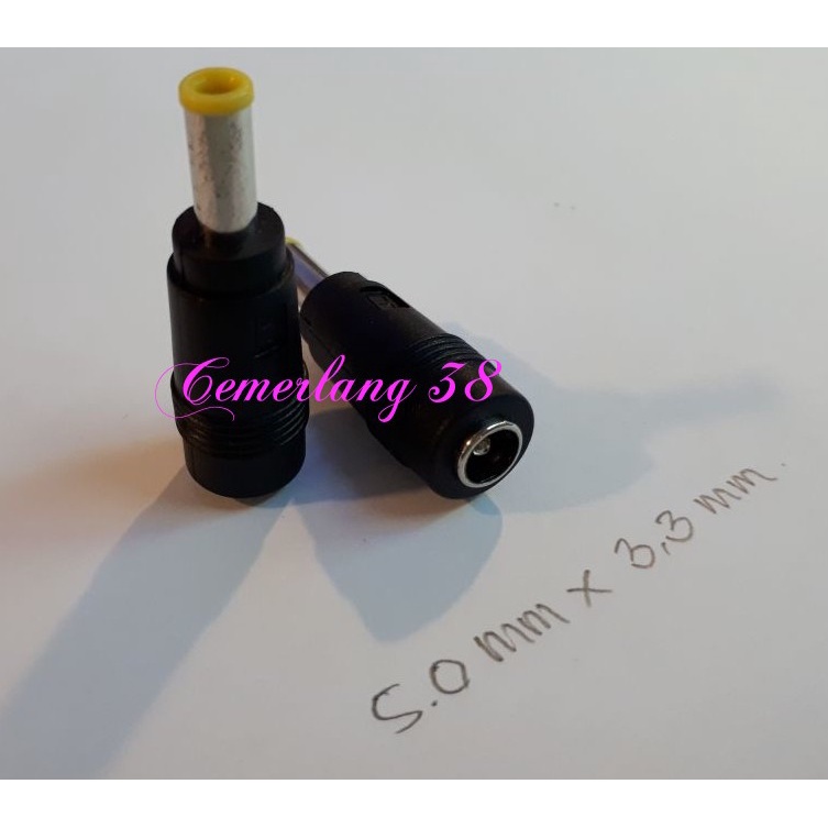 5 mm * 3.3 mm Sambungan Jack DC Female to Male Over Connector Jack DC