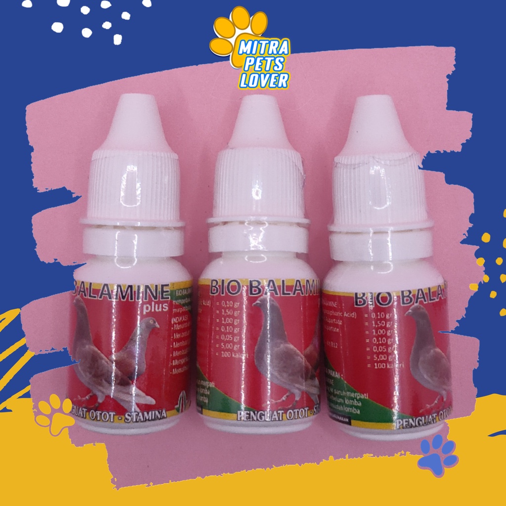SUPLEMEN METABOLISME MERPATI - BIO BALAMINE DROP 10ML - SUPLEMEN PEMENAMBAH TENAGA STAMINA BURUNG DARA DENGAN CEPAT - MURAH ASLI GARANSI KUALITAS ORIGINAL - PET ANIMAL HEALTHCARE &amp; VETERINARY TAMASINDO OBAT KESEHATAN &amp; VITAMIN TERNAK HEWAN MITRAPETLOVER