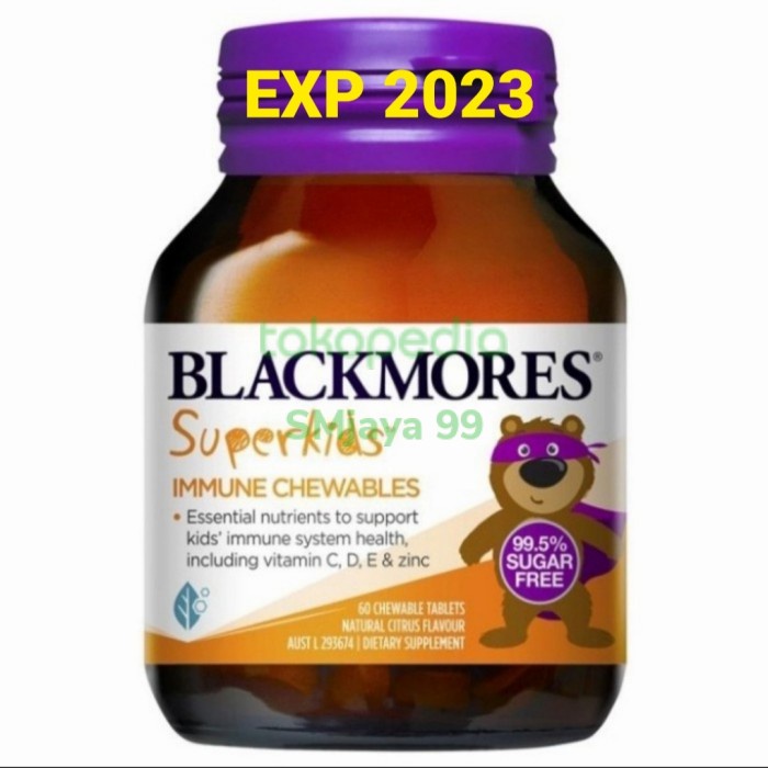 blackmores superkids immune chewables 60 tablets vitamin anak