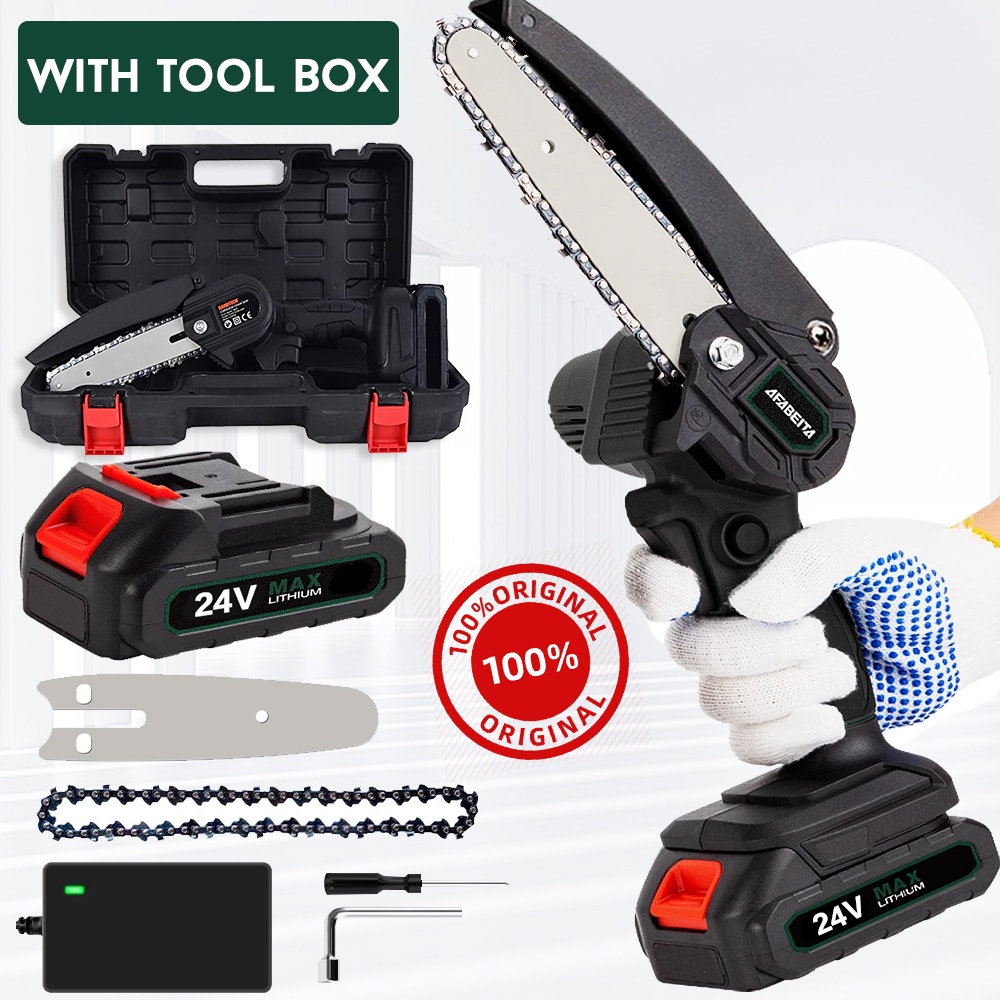 Gergaji Listrik Chainsaw Cordless 6 Inci Genggam Lithium Gergaji Baterai Gergaji Listrik Rantai Elek