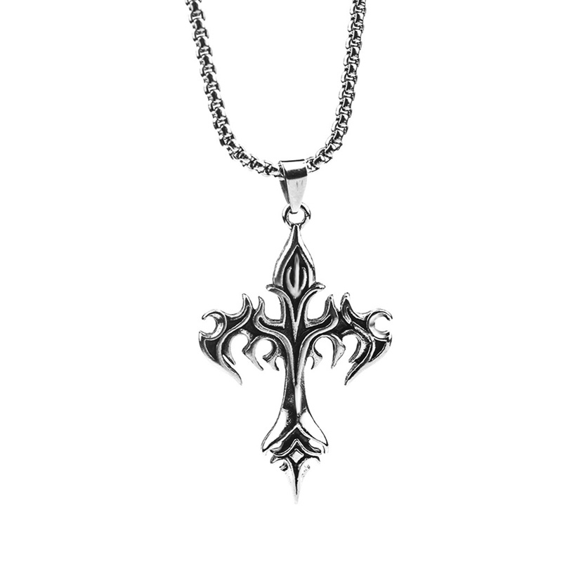 Fashion Vintage Api Salib Liontin Kalung Salib Untuk Wanita Pria Rantai Panjang Punk Goth Trendi Aksesoris Choker Gothic Perhiasan