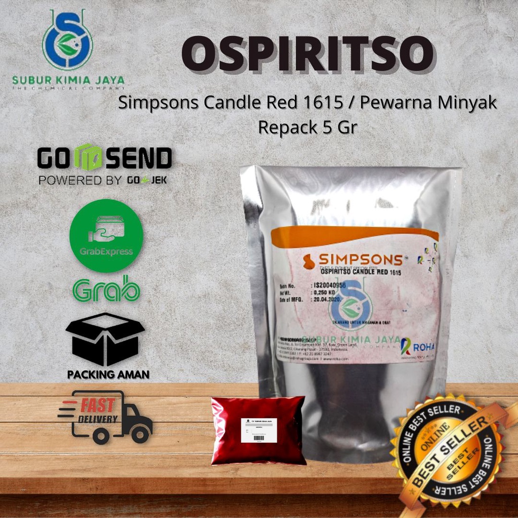 

Perwarna Minyak Red Candle 1615 / Pewarna Merah / Pewarna Lilin / OSP Oil Base 5 gram
