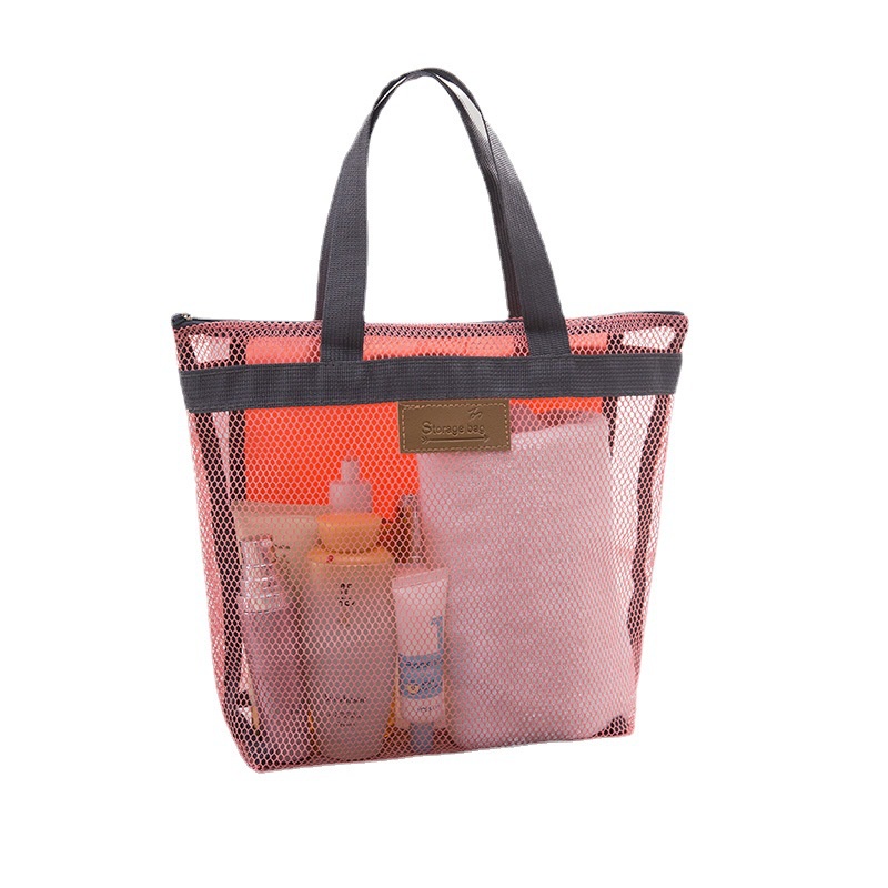 MAANGE Tas Kosmetik Organizer Travel Pouch Tas Pantai Jinjing Ritsleting Portabel Tas Cuci Perjalanan Tas Penyimpanan Ta