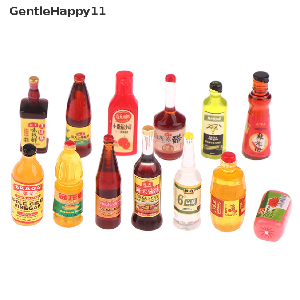 GentleHappy 5pcs Miniature Dollhouse Kitchen Condiment Oil gar Soy Sauce Detergent Model id