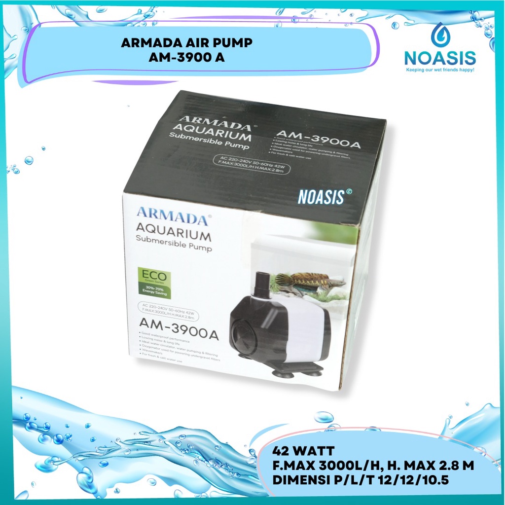 POMPA AQUARIUM CELUP WATER PUMP ARMADA AM 3900 A AM-3900A LOW WATT NOASIS