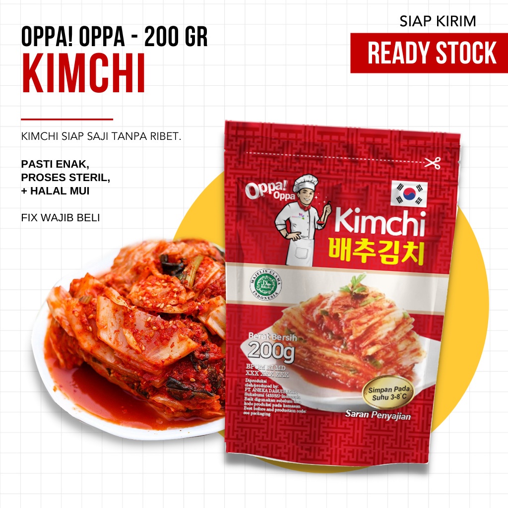 

Kimchi Oppa! Oppa Makanan Tradisional Korea - 200(TERMURAH)
