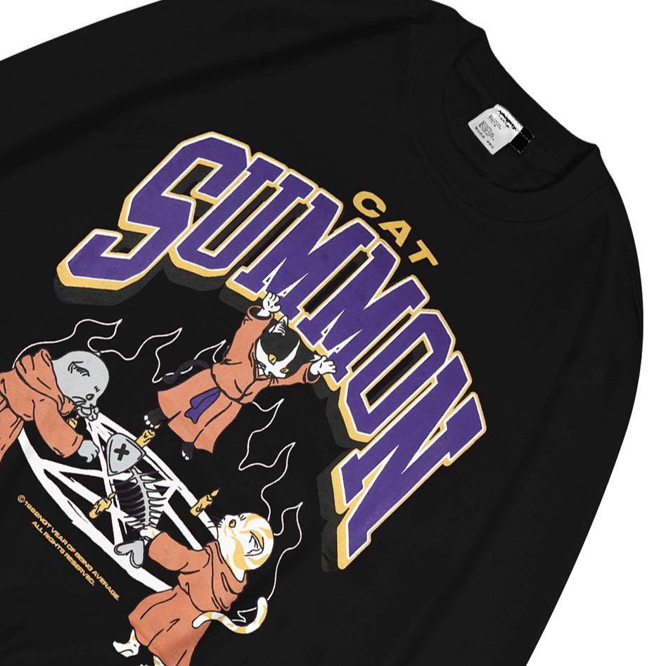 Sale Naughty Badclub Black Crewneck Summon Cat