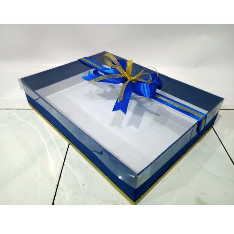 

ㅊ box/kotak hantaran untuk kue/jajanan ukuran 30*20*7 dg hiasan pita satin ㊒