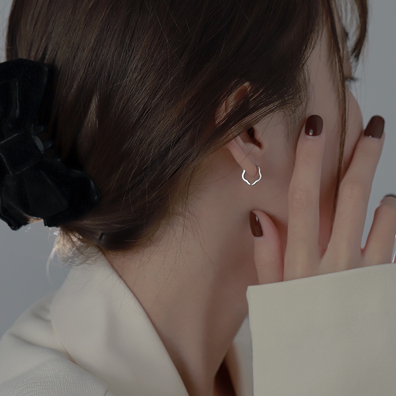 We Flower Halus S925 Perak Berongga Bunga Hoop Anting Untuk Wanita Gadis Sederhana Fashion Bulat Anting Perhiasan Hadiah
