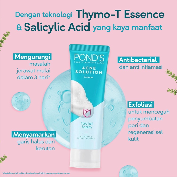 PONDS ACNE SOLUTION FACIAL FOAM 100GR -NJ