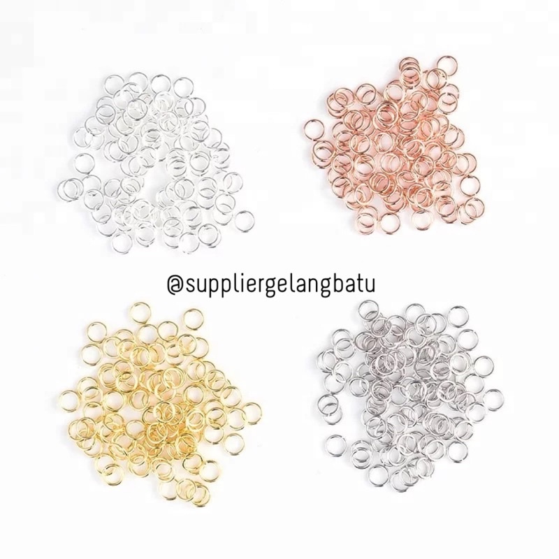 o ring bulat titanium anti karat per 100pcs / 250gram kait rantai gelang kalung