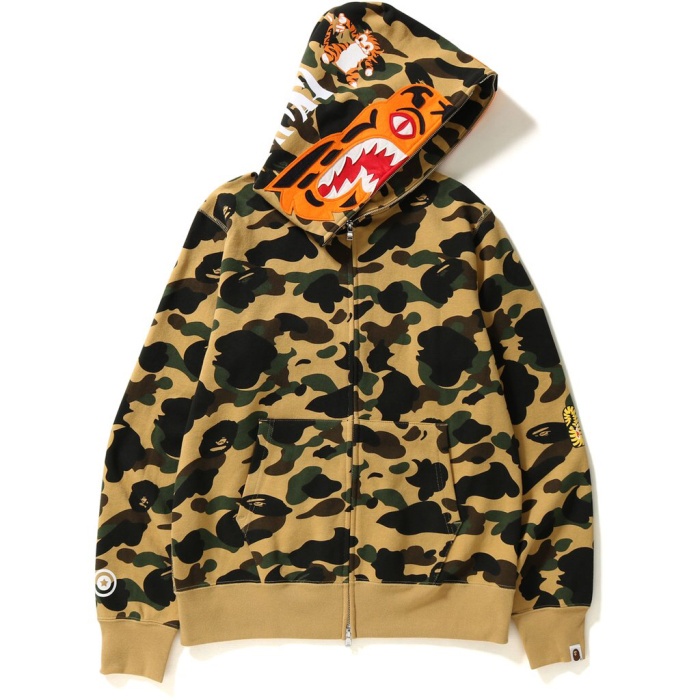 A Bathing Ape 1st Camo Tiger Full Zip Hoodie (Yellow) (100% Authentic) - S