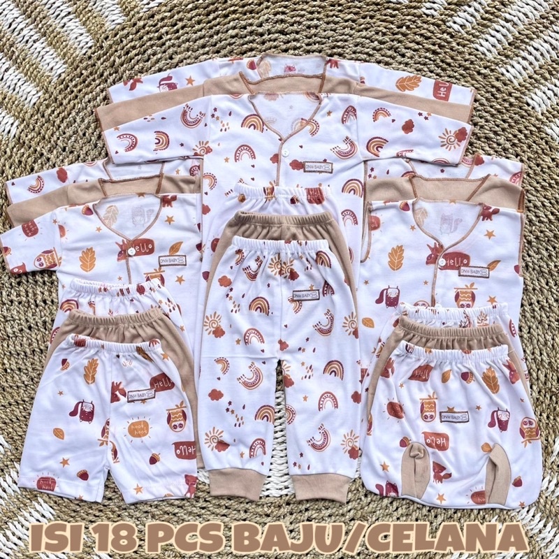 18 PCS Baju Bayi Lengan Panjang Baju Bayi Baru Lahir Baju Newborn Baju Bayi Perempuan Baju Bayi Laki laki Gift Lahiran Hampers Baby Newborn SNI DNW BABY