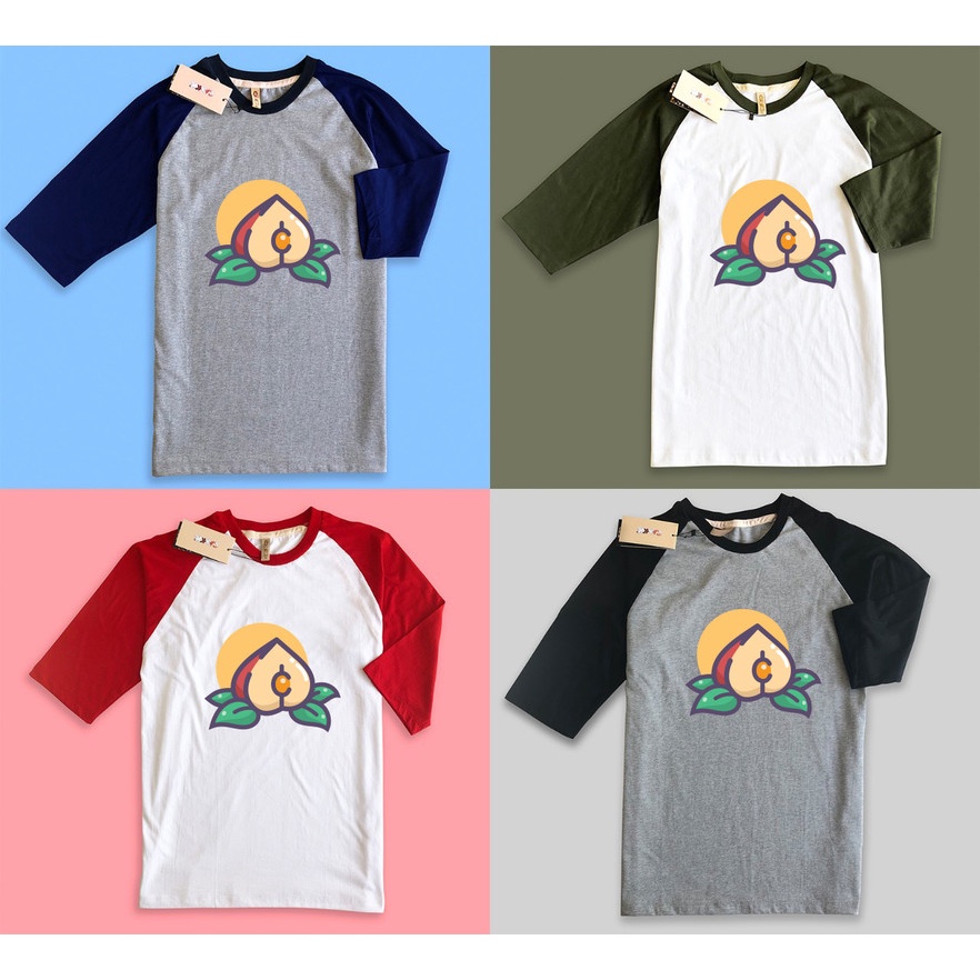 Baju Kaos Raglan Premium CAMOE tahun baru imlek buah peach