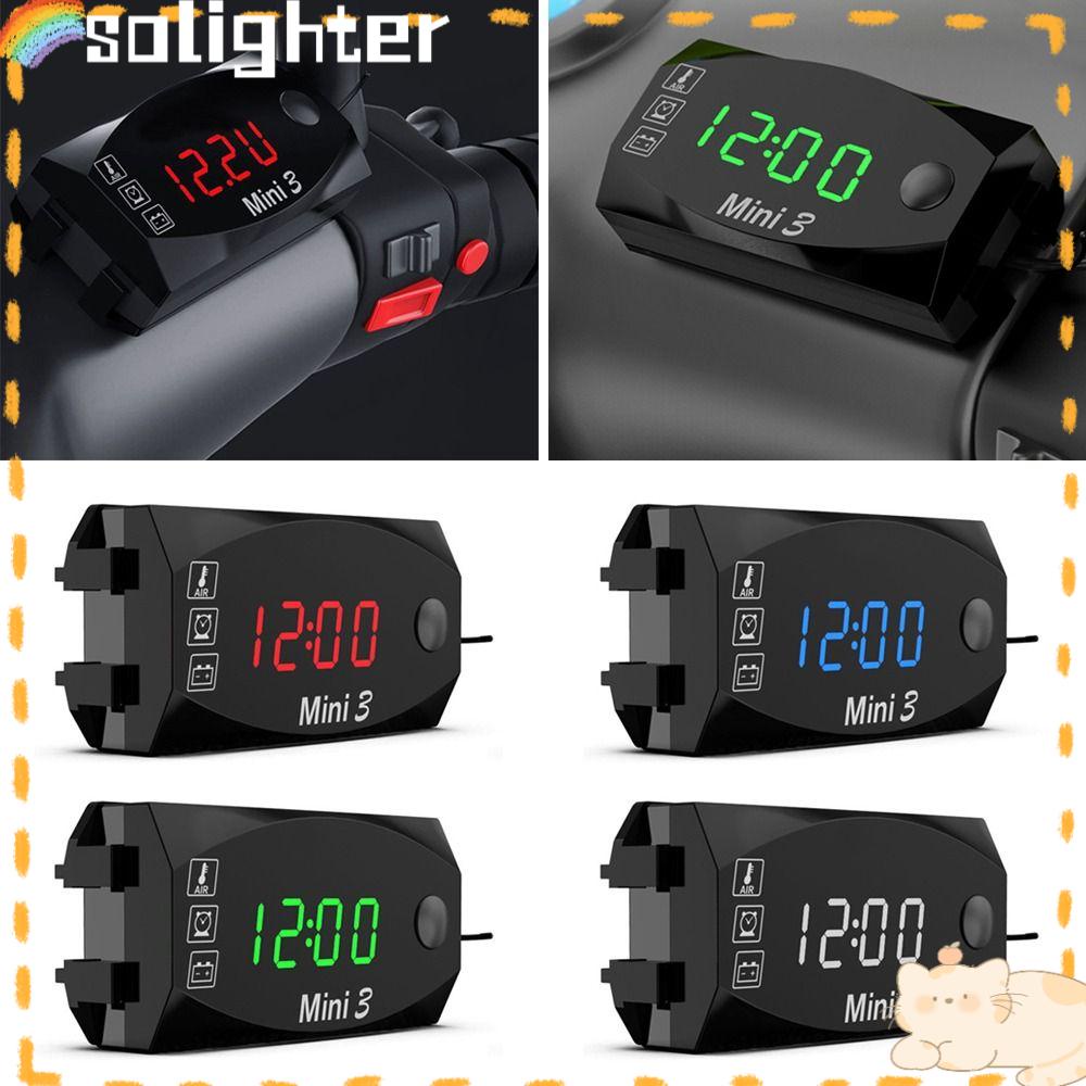 Solighter Jam Waktu Digital Multifungsi Anti Air IP67 3in1 Voltmeter