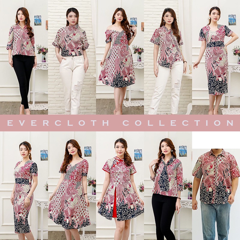 Evercloth Bely Top Blouse Wanita Atasan Wanita Blouse Batik Wanita / VOLIN 142 MIX