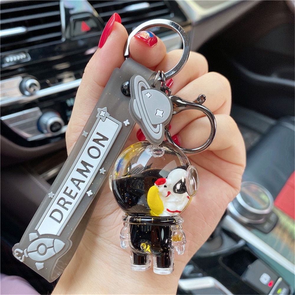 [COD Tangding] Kartun Transparan Astronot Gantungan Kunci Tas Lucu Liontin Gantung Ornamen Spaceman Keyring