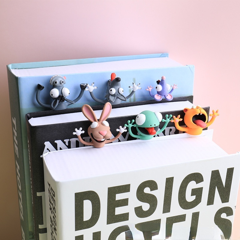 Penanda Kartun Stereo 3D Animal Bookmark Kucing Lucu Asli Bahan PVC Alat Tulis Sekolah Siswa Lucu Anak Kado Bookmark