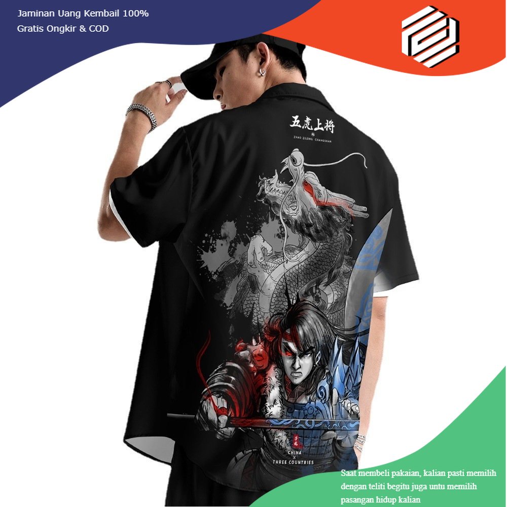 baju Hip Hop Shirts Fashion China Street Musim Panas pakaian Kemeja Lengan Pendek Untuk Pria Wanita 
