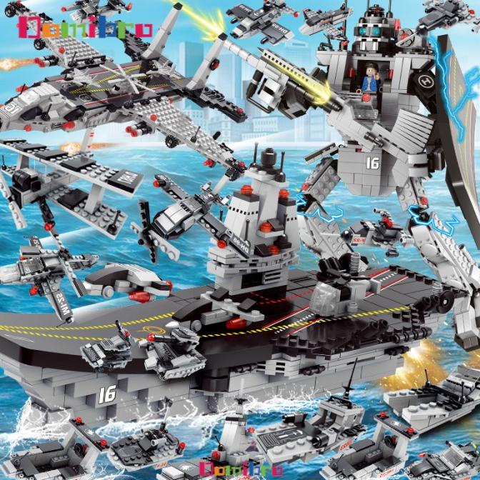 700Pcs Kapal Induk Lego Pesawat Lego Blok Mainan Bricks Anak Laki Laki