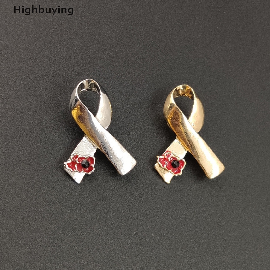 Hbid Pin Bros Pita Bunga Poppy Merah Alloy Untuk Wanita Syal Gesper Perhiasan Hadiah Accessries Glory