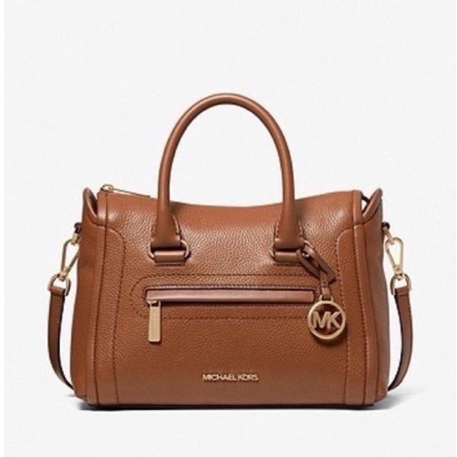 Michael Kors MK Carine medium satchel pebbled leather luggage