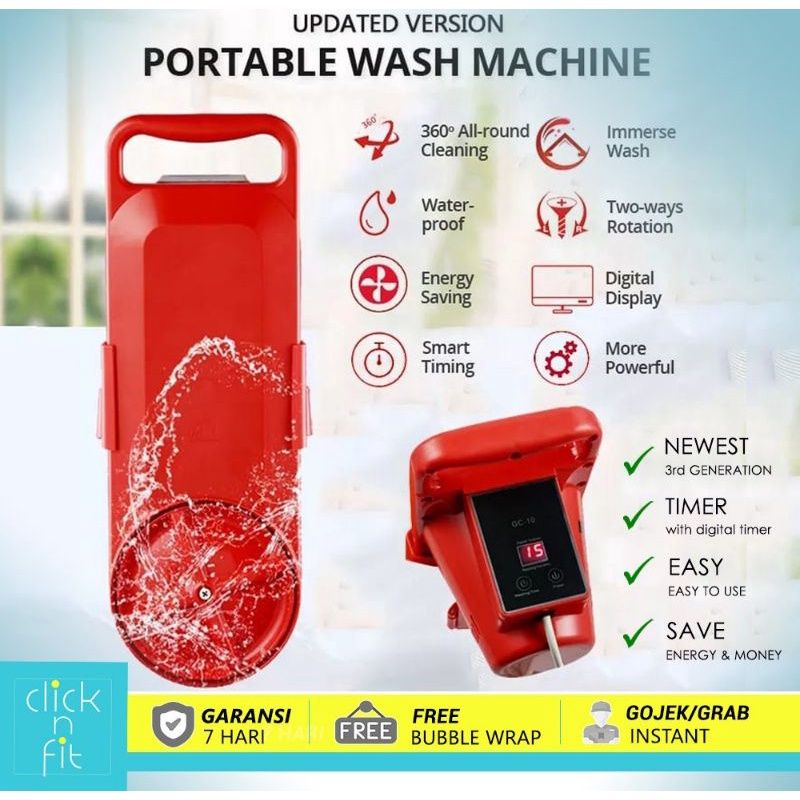 mesin cuci portable alat pengucek pakaian REWASH RE WASH ALAT KUCEK BAJU Re clean mesin cuci ember