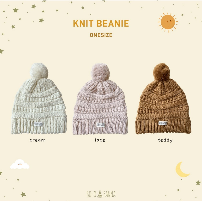 BOHOPANNA Braids Bonnet 1-10 Tahun Knit Beanie Kid Kids Topi Rajut Anak CBKS