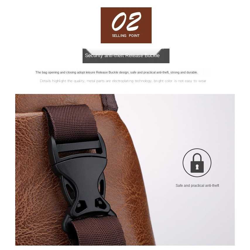 THOMBNAIL Tas Selempang Crossbody Sling Bag dengan Slot USB - T002 ( Mughnii )