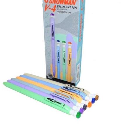 

➻ Best Terlaris➻ (12pc) Pulpen Snowman V4 Pastel / Bolpen Cetek Snowman / Pen / Ballpoint Pen Snowman 0.7mm 87 ➻