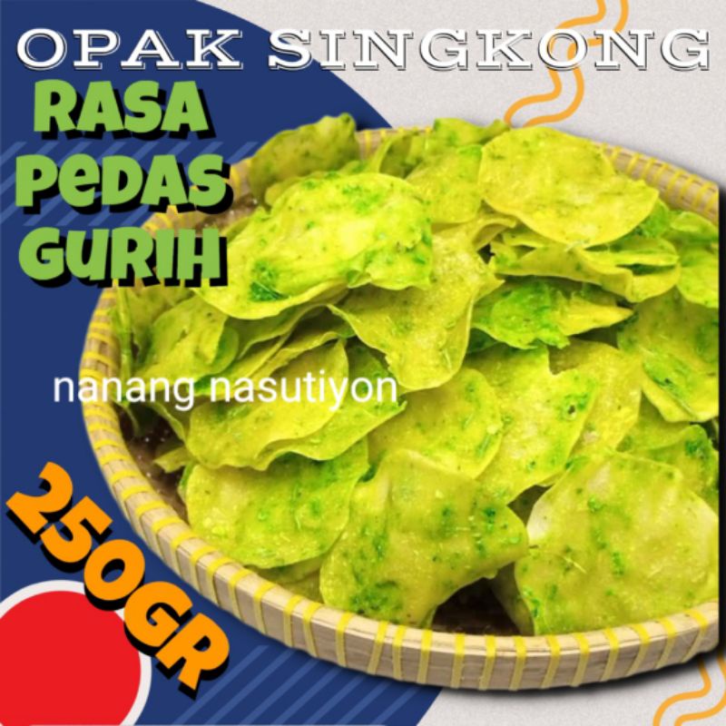 

NEW kerupuk keripik opak singkong rasa PEDAS GURIH mentah wonosobo