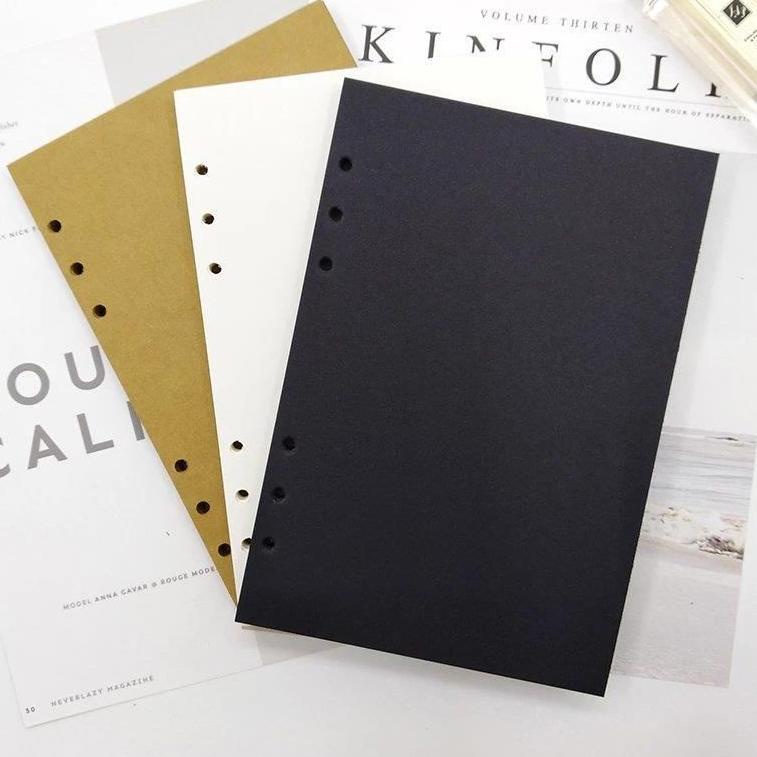

(No)(C75O)✓ Refill Binder hitam kraft 6 ring A4 B5 A5 A6 40 lembar - isi binder berkualitas［thehanscorner］ top produk