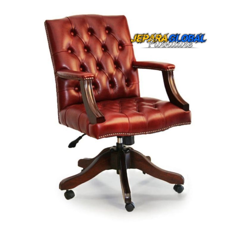 Kursi kantor direktur Top button jok ( kursi kantor jati,kursi kantor klasik,kursi direktur jati )